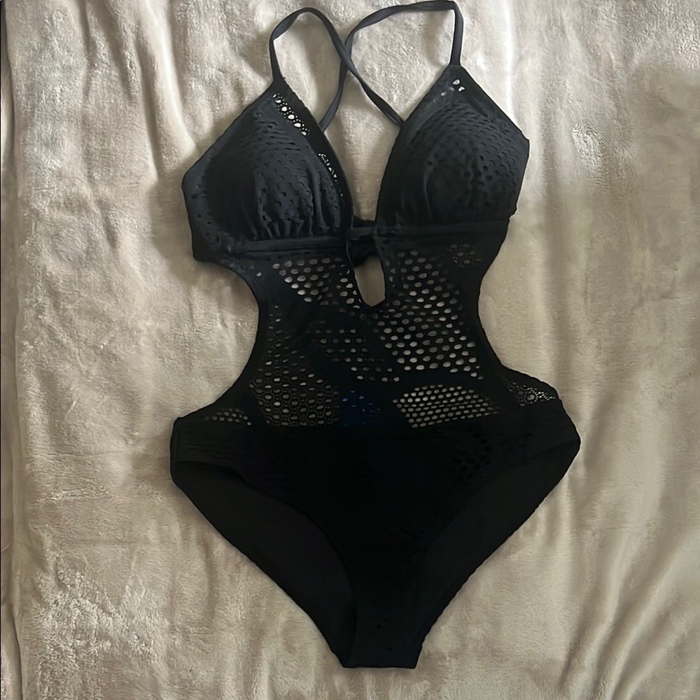 Black Cutout One-Piece Swimsuit